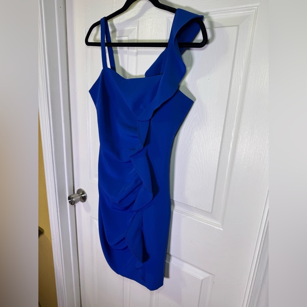 Guess Royal Blue Ruffle Mini Dress - Picture 2 of 8